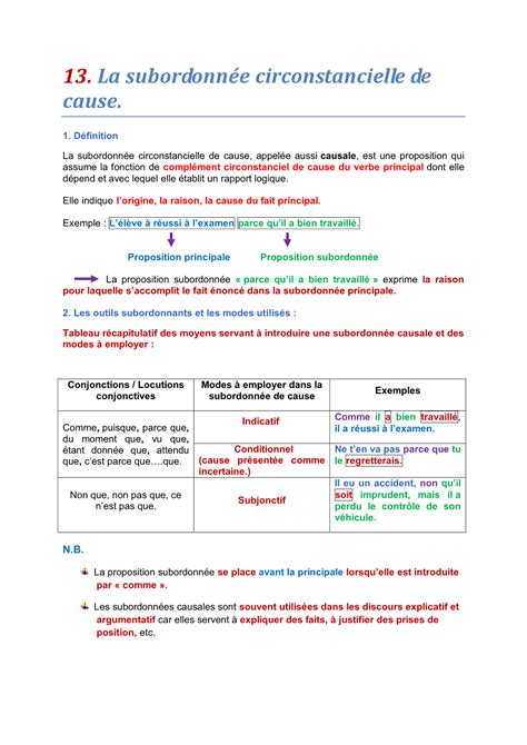 درس La subordonnée circonstancielle de cause الثالثة إعدادي | الدراسة