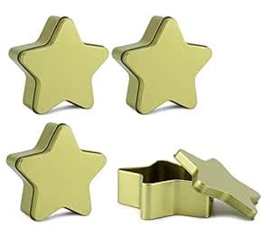 Buy Cornucopia Star Candle Tins (4-Pack, Gold); Star Shaped Metal ...