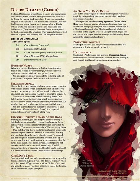 The Desire Domain (Cleric) — DND Unleashed: A Homebrew Expansion for ...
