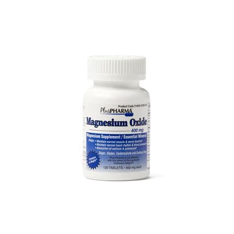 Magnesium Oxide 400 mg Tablets, 120 Count | McGuff