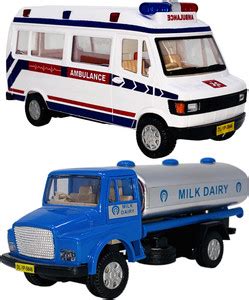 Miniature Mart Set of 2 Combo Pull Back & go Action Ambulance + TLC ...
