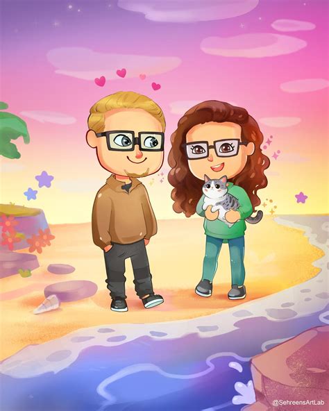 Buy Animal Crossing Custom Couple Art-anniversary Gift-custom Online in ...