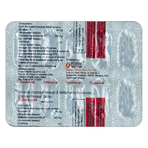 Xzid-M 60 XR - Strip of 10 Tablets : Amazon.in: Health & Personal Care