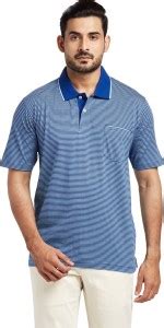 COLORPLUS Striped Men Polo Neck Blue T-Shirt - Buy COLORPLUS Striped ...
