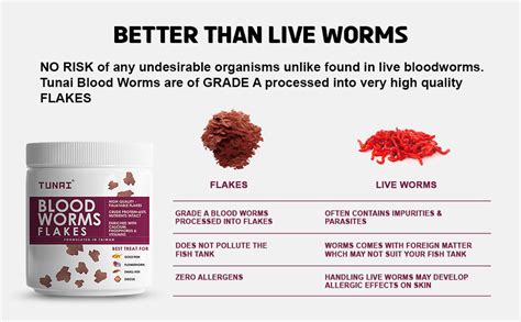 TUNAI Blood Worm Flakes with 55% Protein |50G| Supplement Treat, Boost ...
