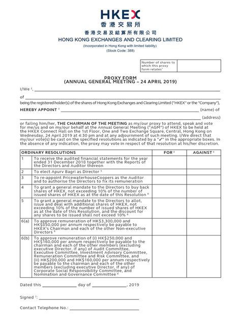 Example Shareholder Voting Proxy Form 的图像结果