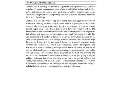 Guidance and counselling - Studocu