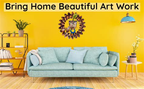 Anshika International Metal Wall Hanging (Krishna Playing Flute) Size ...