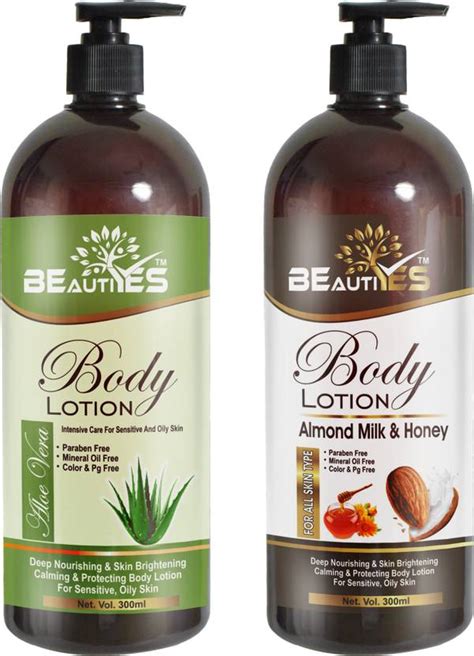 BEAUTIYES Aloevera & Almond milk honey body lotion Combo (Pack of 2 ...