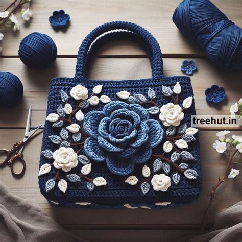 Crochet Ideas for Party Hand Bags with Roses