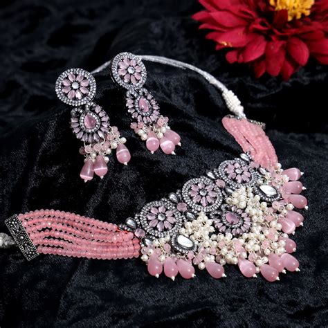 Mariana Choker Necklace Set With Dori – Imeora