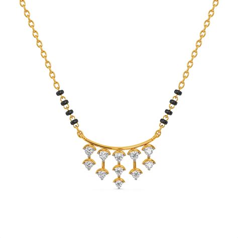 Luna Grid 9KT Gold Lab Grown Diamond Mangalsutra – PALMONAS