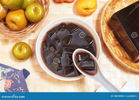 Grass jelly stock image. Image of nutrition, juice, cube - 78678903