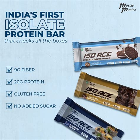 Muscle Mantra ISO ACE Isolate Protein Bar - Body Building India