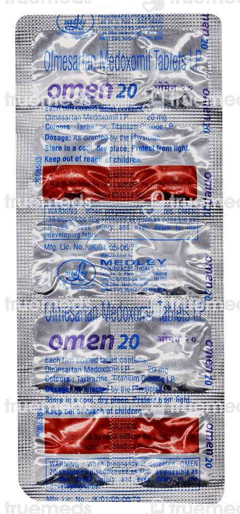 Omen 20 Tablet 10: Uses, Side Effects, Price & Substitutes