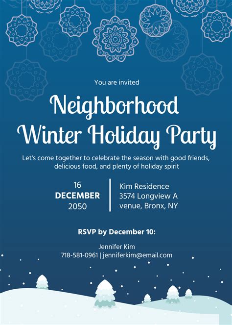 Winter Holiday Lodge Party Theme Invitation