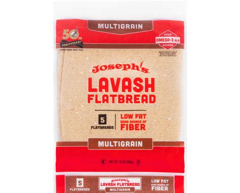 Joseph's Bakery Multigrain Lavash, Thin Baked Flatbread, 10oz Pack of 5 ...