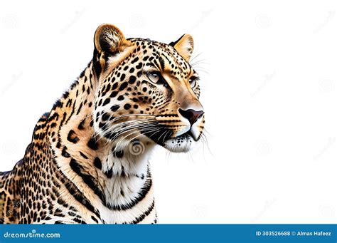 Leopard on White Transparent Background - Copy Space for Text Stock ...