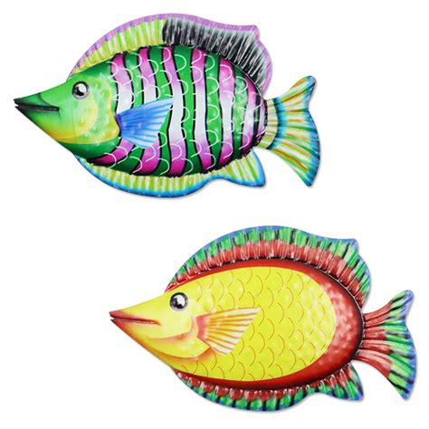 Buy Haohai 2Pcs Metal Fish Wall Art Decor, Metal Fish Wall Sculptures ...