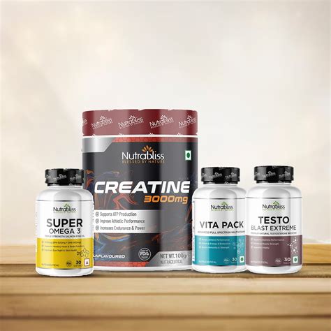 Nutrabliss Total Power Pack: Testo + Vita + Omega + Creatine