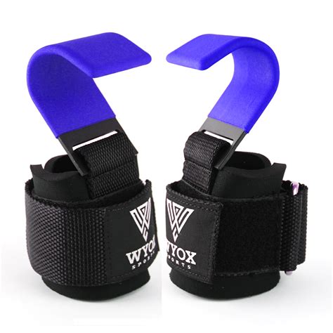 Wyox Sports Heavy Duty Weight Lifting Hooks with Wrist Straps for Pull ...