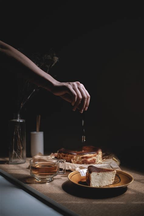Download wallpaper 4000x6000 cheesecake, pie, pastries, tea, hand hd ...