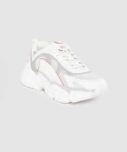 HRX by Hrithik Roshan Men White Grey Colour blocked Chunky Sneakers ...