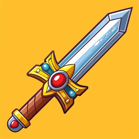 Vector illustration of steel madieval silver old metal sword | Premium ...