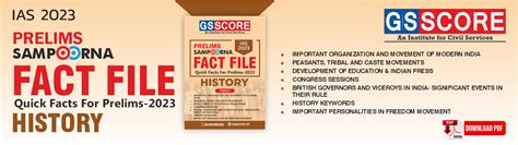 UPSC Prelims Sampoorna Fact File - History - GS SCORE
