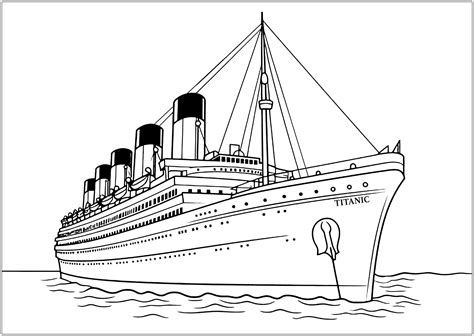 The Titanic sailing peacefully - Titanic Coloring Pages