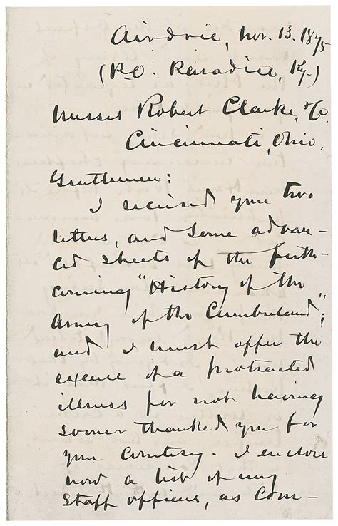 Don Carlos Buell Autograph Letter Signed | RR Auction