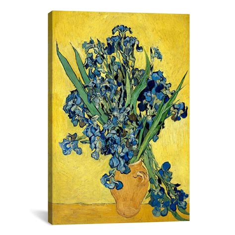 Vase With Irises Against a Yellow Background // Vincent van Gogh ...