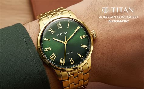 Buy Titan Aurelian Concealed Automatic Analog with Green Dial Roman ...