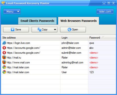 Email Password Recovery Master Program 的图像结果