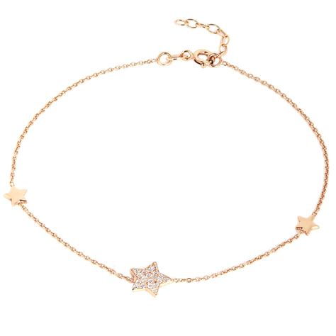 ZAVYA 925 Sterling Silver Cubic Zirconia CZ Designer Triple Star Rose ...