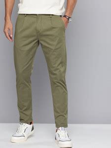 FLYING MACHINE Slim Fit Men Green Trousers - Buy FLYING MACHINE Slim ...