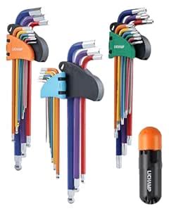 Lichamp 27-Piece Rainbow Allen Key Set, Torx SAE Metric Allen Wrenches ...