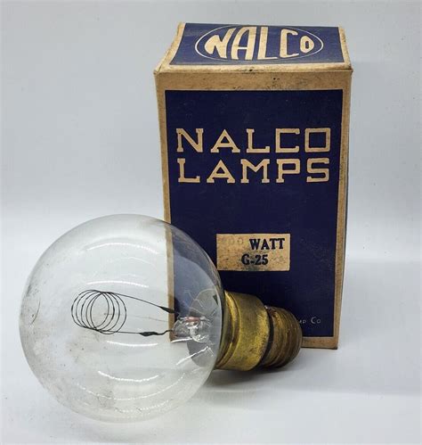 Antique NOS Nalco Carbon Lamp Watt G-25 Original Box Lite-O-Nite light ...