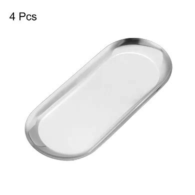 4 Pcs Stainless Steel Decorative Trays, Bathroom Trays, Serving Trays