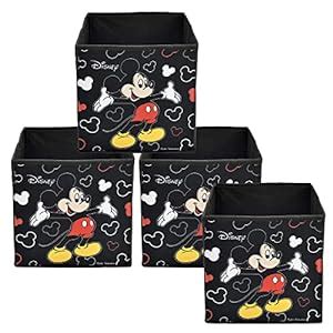 Kuber Industries Disney Mickey Print Foldable Cube Box|Non Woven ...