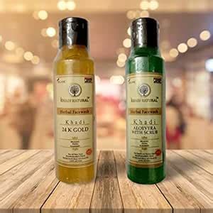 KHADI ORGANIC 100% NATURAL AYURVEDIC HERBAL 24 K GOLD FACE WASH ...