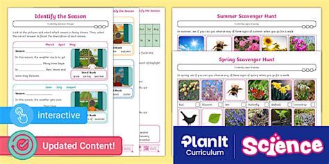 Science: Seasonal Changes (Spring and Summer) Y1 Home Learning Tasks