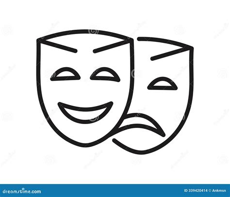 Comedy and Tragedy Masks. Masquerade Mask, Comic and Tragic Vector Icon ...