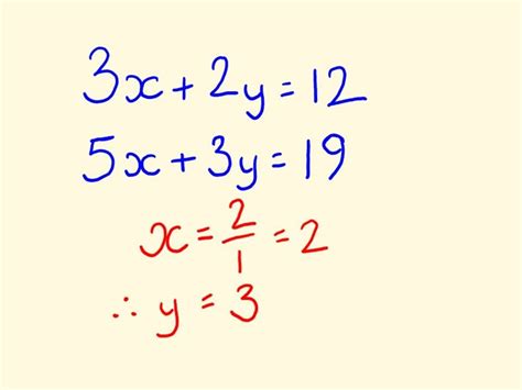 Image result for Simultaneous Equations Algebraically