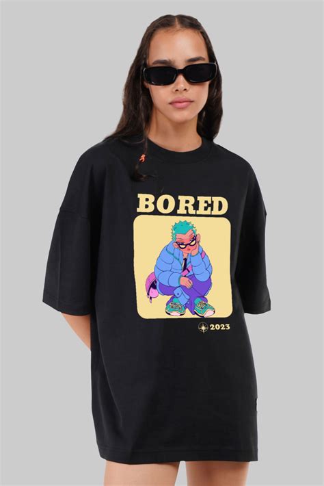 Shop Bored Black Baggy Fit T-Shirt Women