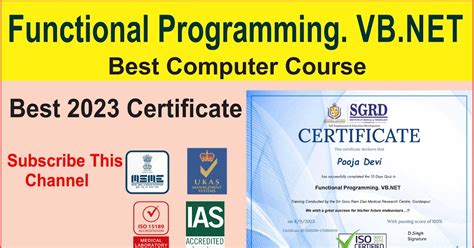 Free Functional Programming. VB.NET Certificate 2023 ~ SGRD Institute ...