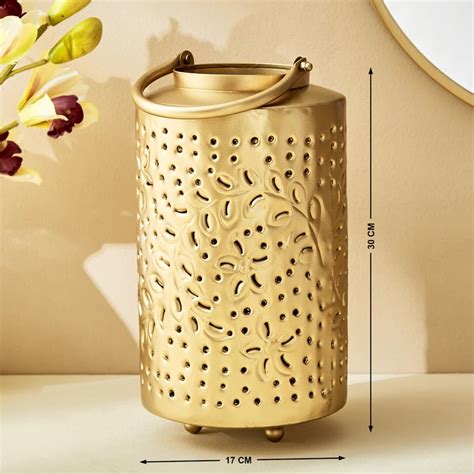 Buy Splendid Gold Rush Cora Metal Hurricane Candle Holder from Home ...