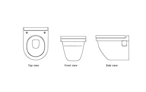 Duravit Wall Hung Toilet - Free CAD Drawings | Wall hung toilet, Water ...