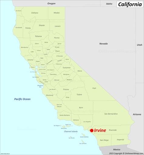 Irvine Location On The California Map - Ontheworldmap.com