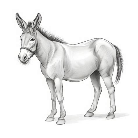 Desenho de um jumento com cauda branca e ponta preta | imagem Premium ...